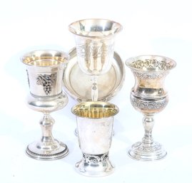 Collection Of  Sterling Silver Cups And Dishes