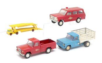4 Vintage Metal Truck Toys