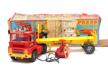 Vintage Johnny Express Remote Control Tractor Trailer Toy