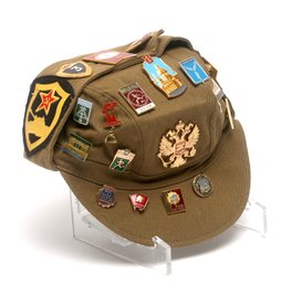 Russian Military Hat With Badges