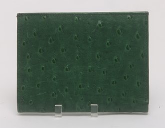 Green Ostrich Leather  Wallet