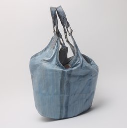 Be & D  Blue Bucket Bag With Straps