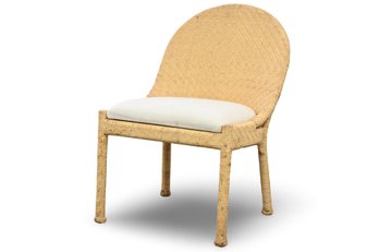 Light Tan Side Chair Cream Cushion