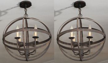 Sphere Shaped Iron Hanging Lights- A Pair- Paid $7763