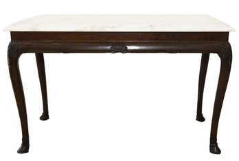 19th Century George II Walnut Centre Table With Marble Top