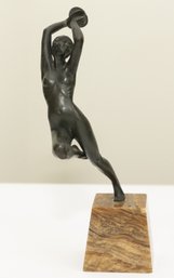 Pierre Laurel Style Bronze Dancer On Marble Base