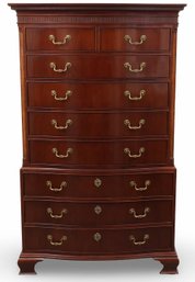 Baker Mahogany Bow Inlaid Chest Of Drawers