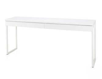 Modern White Glossy Console Desk With 2 Drawers