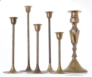 19th Century Brass Candlestick Collection