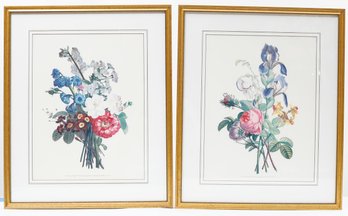 Jean Louis Prevost Hand Colored Framed Botanial Prints