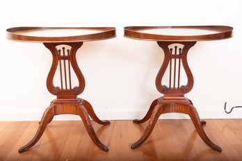 Pair Of Mersman Lyre Base Side Tables