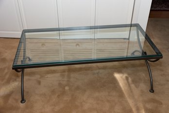 Glass Coffee Table On Metal Base