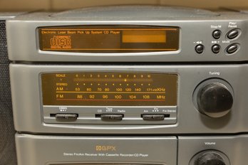 GPX Stereo Fm/am Receiver With Cassette Recorder/CD Player And Pair Of Dynamic Speaker Systems