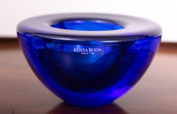 Kosta Boda Cobalt Blue Art Glass Bowl
