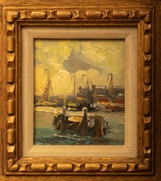 Boats Paint On Board Artist Signed