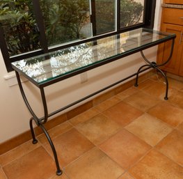 Metal Console Table With Glass Top