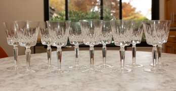 Set Of 10 Medium Crystal Drinking Glasses