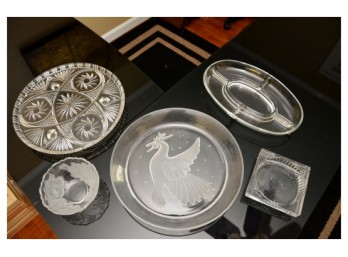 Assorted Crystal Platters And Bowls