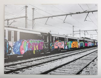 Graffiti On Train Wall Art