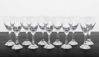 Christofle Crystal White Wine Glasses- Set Of 11