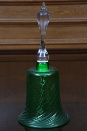 Emerald Green Spiral Crystal Handbell