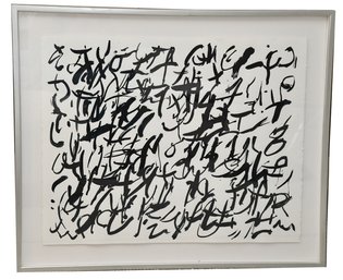 Hand Scrolled Calligraphy Framed Art In Sleek Silver Frame
