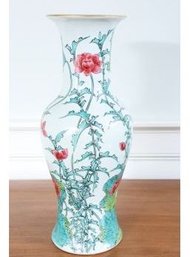 Rose Famile Hand Painted Asian Vase