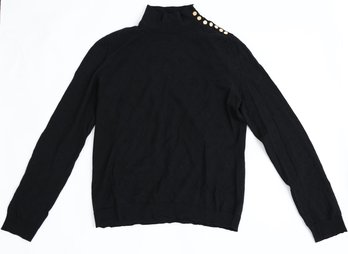 Louis Vutton Black Sweater With Gold Buttons