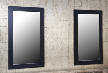 Pair Of Black-Framed Rectangular Mirrors