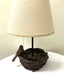 Small Table Lamp With Metal Bird Base