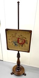 Antique Embroidered Fire Screen