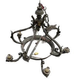 Wrought Iron Five Light Chandelier