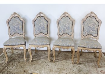 Four Auffray & Co. Custom Upholstered Dining Chairs