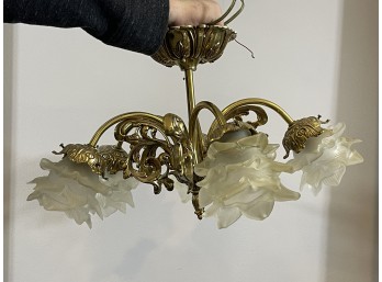 Stunning Vintage 5 Light Brass Chandelier