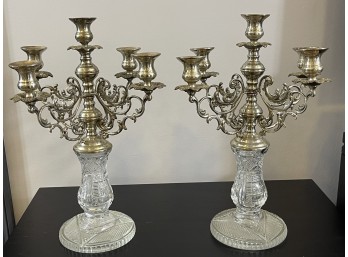 Pair Of Ornate Baroque Style Candelabras