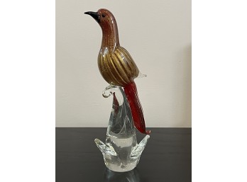 Murano Style Art Glass Bird