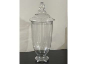 Large Lidded Apothecary Glass Jar