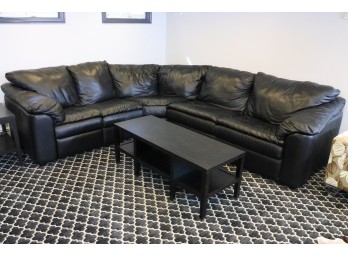 Black Leather Sectional Sleeper Sofa