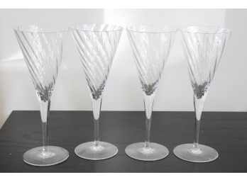 Set Of 4 Crystal Champagne Glasses