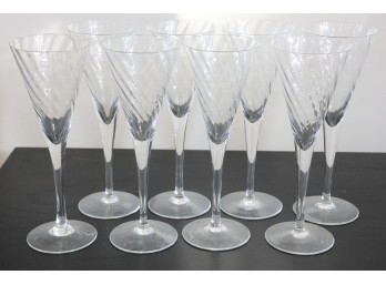 Set Of 8 Crystal Champagne Glasses