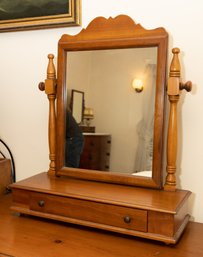 Antique Stickley Cherry Wood Single Drawer Dresser Mirror