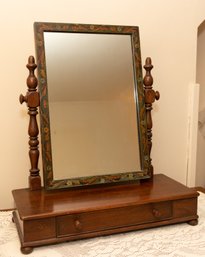 Antique Dresser Top Hand Painted Mirror
