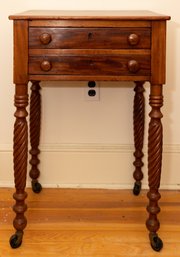 19th Century Sheraton 2 Drawer Nightstand