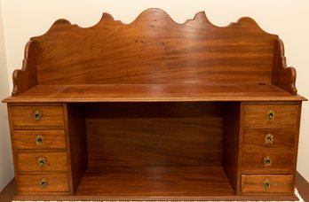 Vintage Solid Wood Table Top Shelf Unit With Drawers