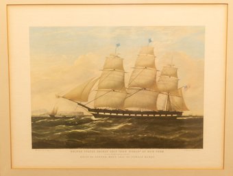 United States Packet Ship 'New World' Of New York Lithograph