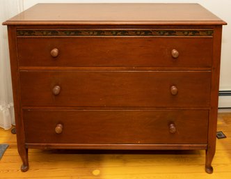 Antique Three Drawer Sheraton Chest (1 Of 2)
