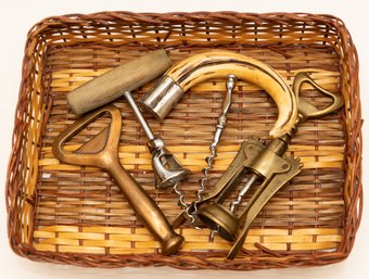 Vintage Corkscrews And Baskets