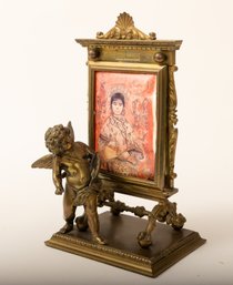 Brass Cherub Sculpture With Hibel