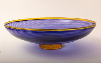 Blue Art Glass Bowl