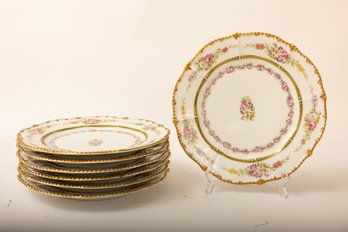 Limoges Porcelain Luncheon Plates  A Set Of 7